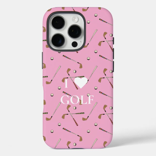 Coques Case-Mate iPhone J'aime le golf rose (Verso)