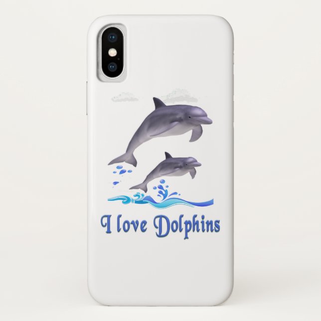 Coques Case-Mate iPhone J'aime les dauphins (Dos)