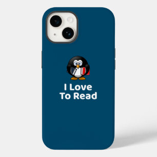 Coque Pour iPhone 14 J'Aime Lire Pingouin Lecture Drôle
