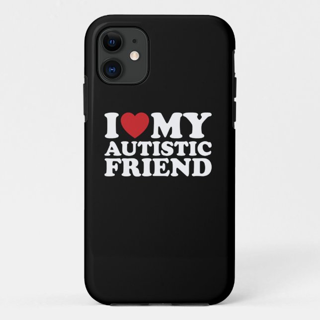 Coques Case-Mate iPhone J'Aime Mon Ami Autiste Autisme Coeur (Dos)