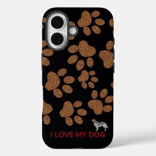 Coques iPhone 16 J'aime mon chien