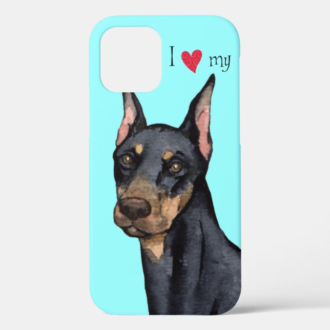 Coques Case-Mate iPhone J'aime mon Doberman (Verso)