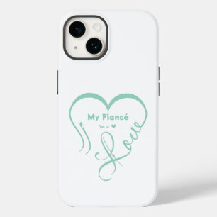 Coque Pour iPhone 14 J'aime mon fiancé • Vous = ♥ 🫳🏻💍