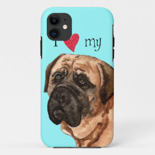 Coque iPhone 11 J'aime mon mastiff
