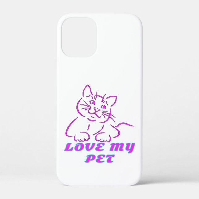 COQUES Case-Mate iPhone J'AIME MON PETIT CHAT ROSE (Verso)