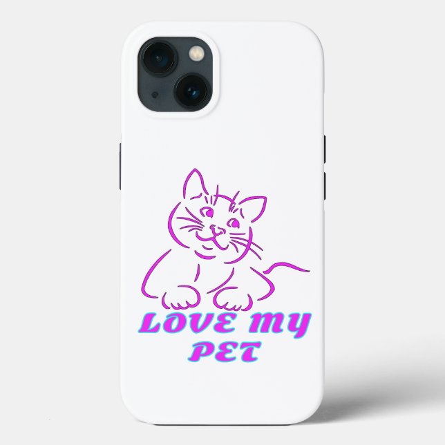 COQUES Case-Mate iPhone J'AIME MON PETIT CHAT ROSE (Verso)