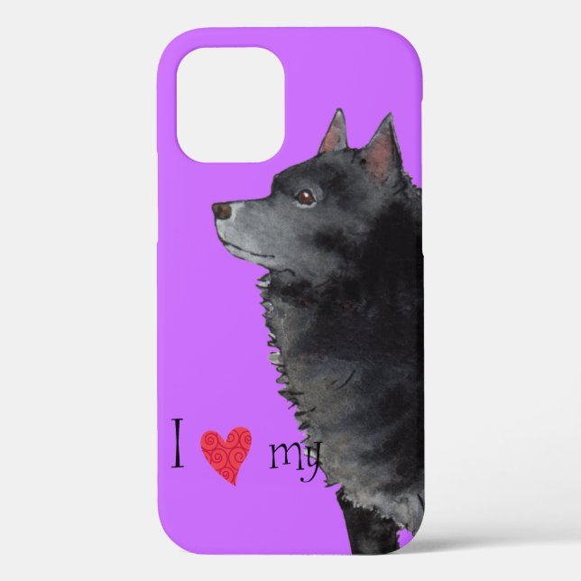 Coques Case-Mate iPhone J'aime mon Schipperke (Verso)