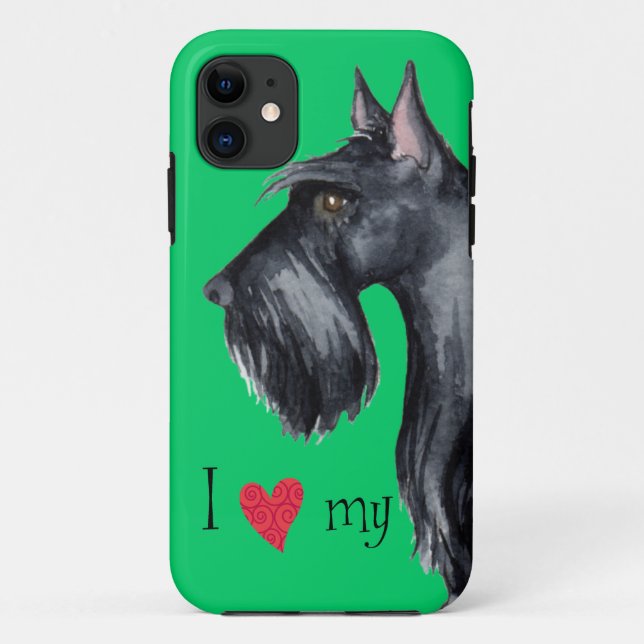 Coques Case-Mate iPhone J'aime mon Scottie (Dos)