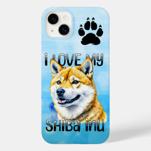 Coque Pour iPhone 14 Plus J'Aime Mon Shiba Inu Propriétaire de chien
