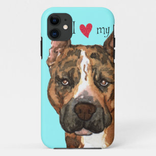 Coques Pour iPhone J'aime mon Staffordshire Terrier américain