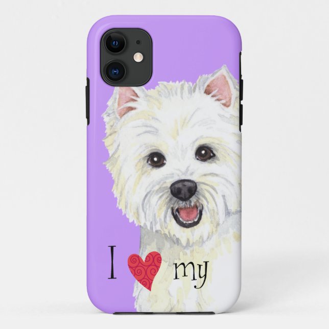 Coques Case-Mate iPhone J'aime mon Westie (Dos)