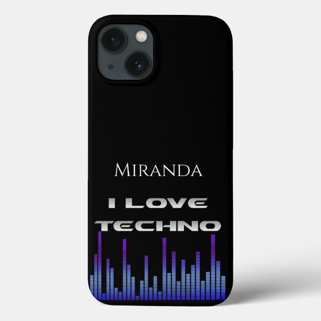 Coques Case-Mate iPhone J'aime Techno (Verso)