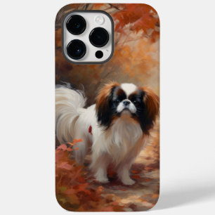 Coque Pour Pour iPhone 14 Pro Max Japanese Chin dans les feuilles d'automne tombent