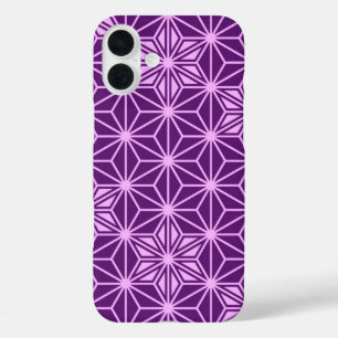 Coques iPhone 16 Plus Japonais Asanoha motif - améthyste violet