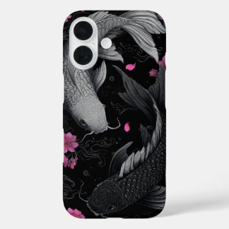 Coques iPhone 16 Japonais Koi Fish mode foncé