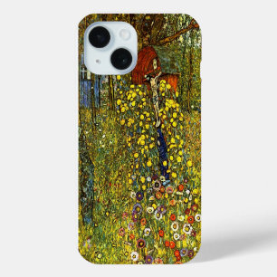 Coque Pour iPhone 15 Jardin agricole avec Crucifix par Gustav Klimt