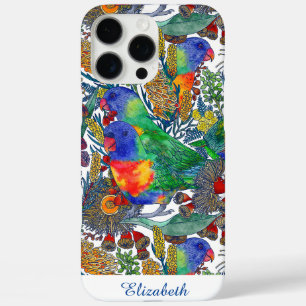 Coques iPhone 16 Pro Max Jardin botanique personnalisé Rainbow Lorikeet