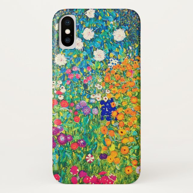 Coques Case-Mate iPhone Jardin de fleurs, Gustav Klimt (Dos)