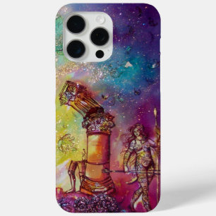 Coque iPhone 15 Pro Max JARDIN DES OMBRES PERDUES bleu vert or