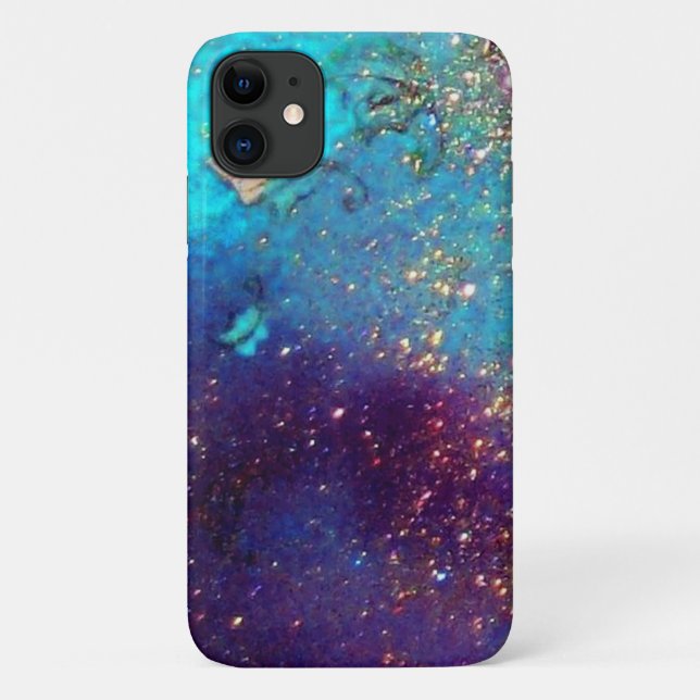 Coques Case-Mate iPhone JARDIN DES OMBRES PERDUES -Turquoise Bleu (Dos)