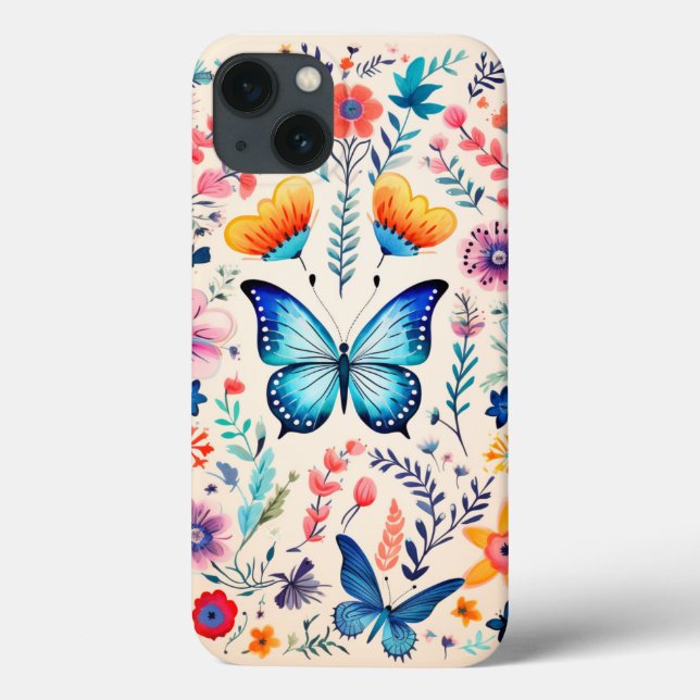 Coques Case-Mate iPhone Jardin des papillons et des Fleurs sauvages (Verso)
