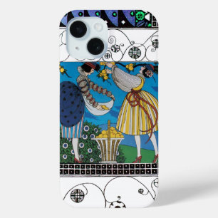 COQUE POUR iPhone 15 JARDIN D'ÉTÉ ET ESCALIERS /MODE COSTUME DESIGNER