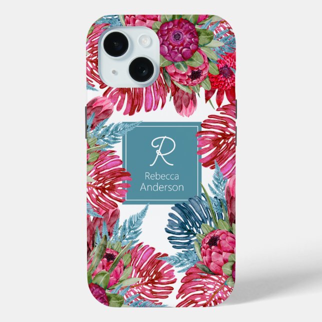 Coques Case-Mate iPhone Jardin d'été Protea personnalisé (Verso)
