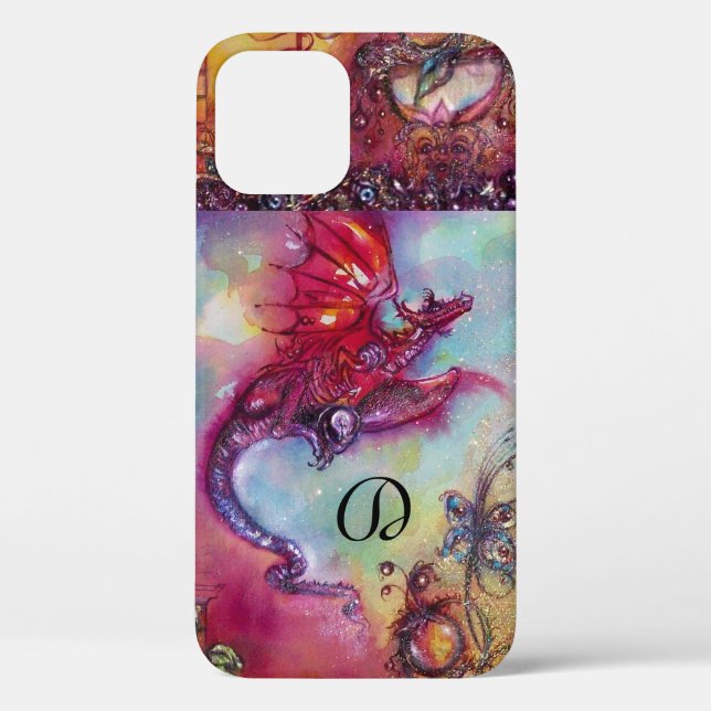 COQUES Case-Mate iPhone JARDIN D'OMBRES PERDUES, MONOGRAMME DE DRAGON ROUG (Verso)