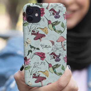 Case-Mate iPhone Case Jardin Féminin de Colibris Bleu Menthe