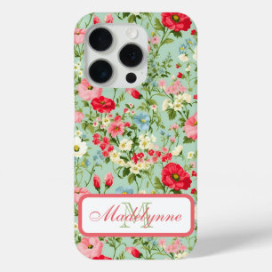 Coque iPhone 15 Pro Jardin Fleur sauvage anglais