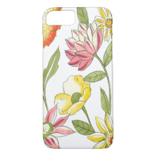 Coque Case-Mate Pour iPhone Jardin fleuri avec Arrière - plan blanc
