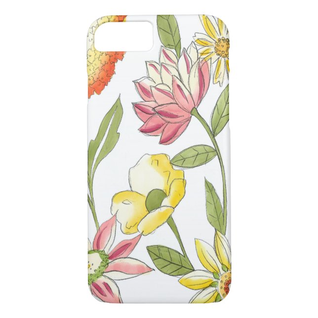 Coques Case-Mate iPhone Jardin fleuri avec Arrière - plan blanc (Dos)