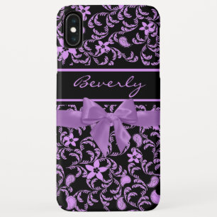 Coque Pour iPhone XS Max Jardin Floral et Bow pourpre