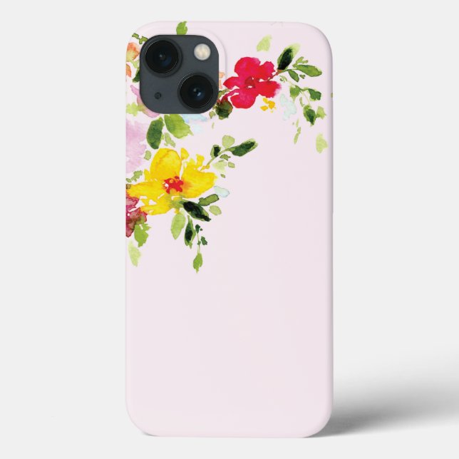 Coques Case-Mate iPhone Jardin floral rose pâle aquarelle (Verso)