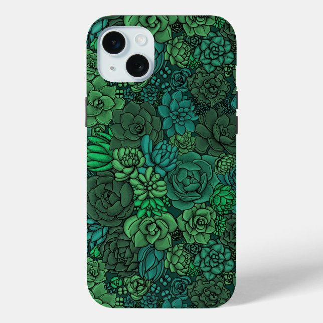 Coques Case-Mate iPhone Jardin succulent en vert (Verso)