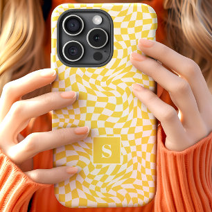 Coque Pour iPhone 15 Jaune À damiers Monogramme