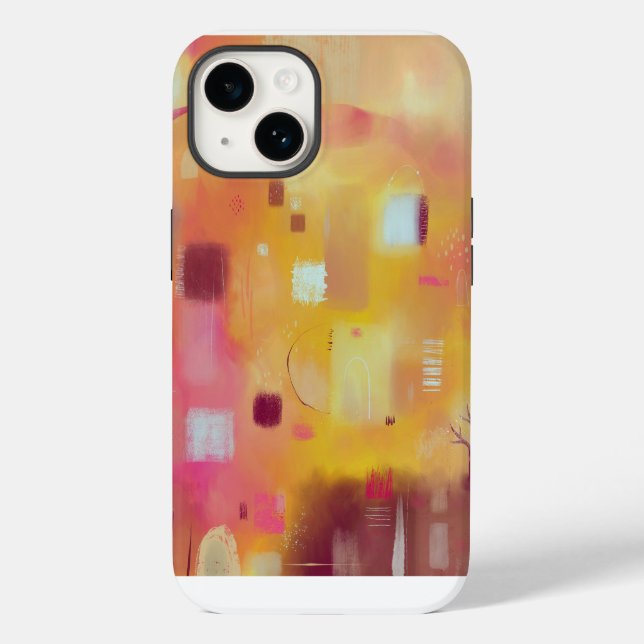 Coques Case-Mate iPhone Jaune Abstrait moderne (Verso)