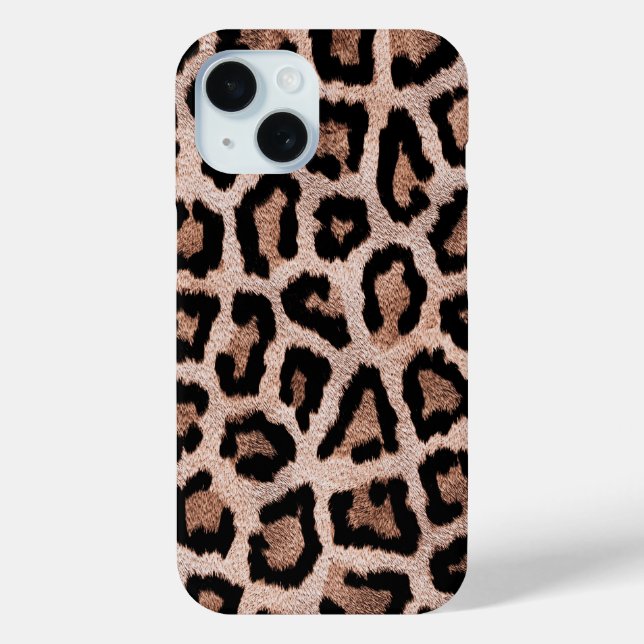 Coques Case-Mate iPhone Jaune Brown léopard noir (Verso)