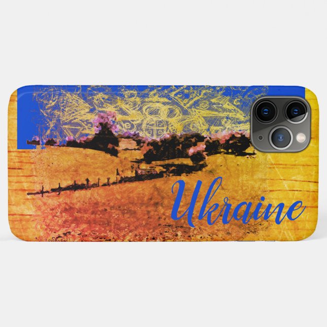 Coques Case-Mate iPhone Jaune Campagne Champs Arbres Ciel bleu (Dos (Horizontal))