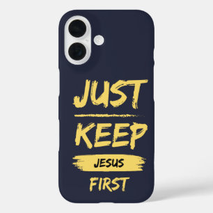 Coques iPhone 16 Jaune Gardez Jésus d'abord