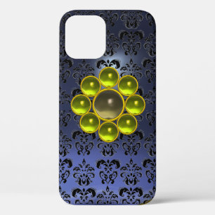 Case-Mate iPhone Case JAUNE GRISE GEMSTONE MON Bleu noir Damas