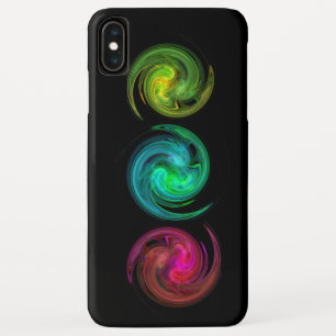 Case-Mate iPhone Case JAUNE ROUGE BLEU CLAIR VORTEX Fractal Art, Noir