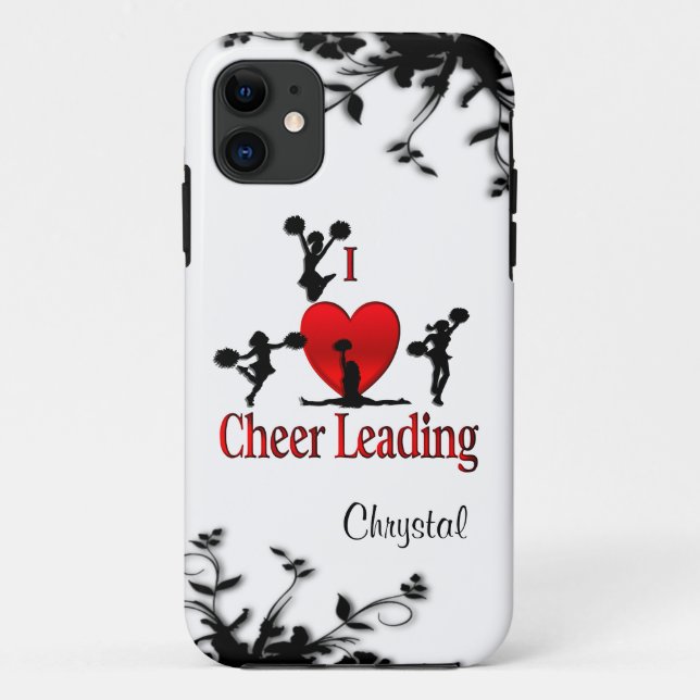 Coques Case-Mate iPhone Je Coeur Cheer Leader Personnalisé (Dos)