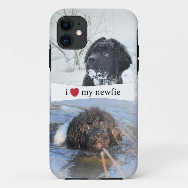 Coques Case-Mate iPhone Je Coeur Mon Newfie Terre-Neuve (Dos)