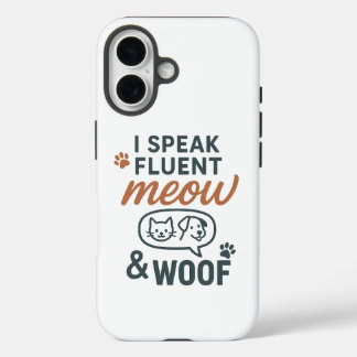 Coques iPhone 16 Je parle couramment Miaou & Woof