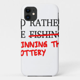 Coque iPhone 11 Je Préférerais Pêcher... Gagner la loterie
