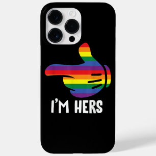 Coque Pour Pour iPhone 14 Pro Max Je suis Hers Rainbow Lesbian Couple Funny LGBT Pri