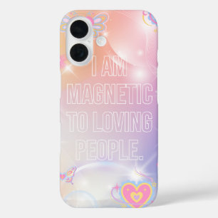 Coques iPhone 16 Je suis Magnétique, Motivationnel, Inspirant, Rose