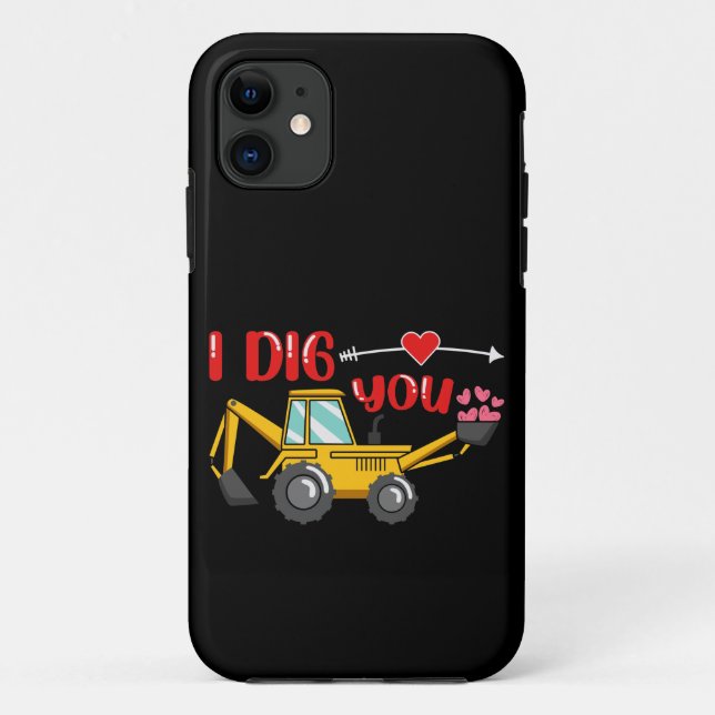 Coques Case-Mate iPhone Je t'ai creusé Backhoe Valentine (Dos)