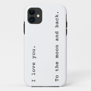 Coque iPhone 11 Je t'aime à la lune et au dos